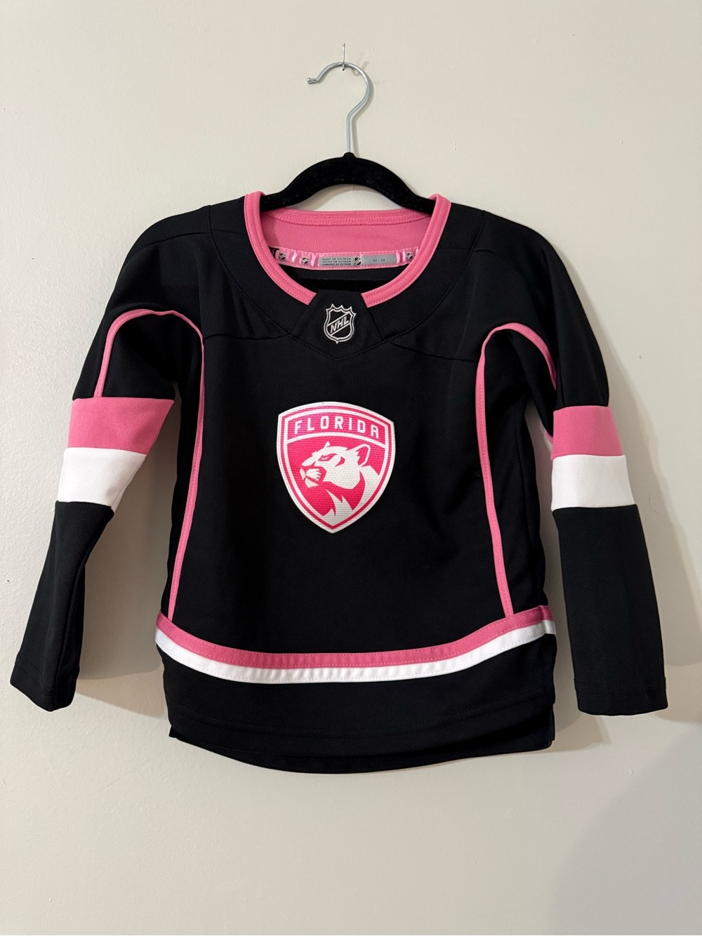 Florida Panthers NHL Jersey Toddler 4T 3X Black Pink
